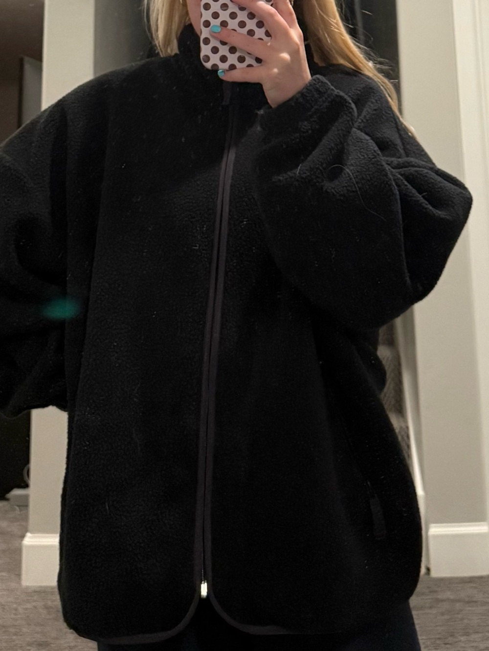 PacSun Black Sherpa-Lined Zip Hoodie